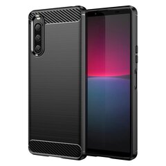 Твердый силиконовый чехол „Carbon“ (TPU) - чёрный (Xperia 10 V) цена и информация | Чехлы для телефонов | kaup24.ee