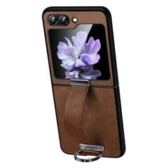 Кожаный чехол „Sulada“ Leather Kickstand - коричневый (Galaxy Flip5) цена и информация | Чехлы для телефонов | kaup24.ee