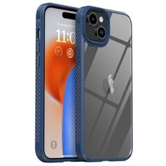 „IPAKY“ Fiber чехол - прозрачный/тёмно синий (iPhone 15) цена и информация | Чехлы для телефонов | kaup24.ee