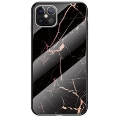 „Marble“ твердый силиконовый (TPU) чехол - чёрный / золотой (iPhone 12 Pro Max) цена и информация | Чехлы для телефонов | kaup24.ee