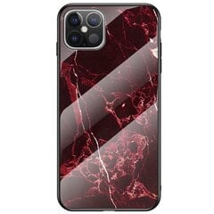 „Marble“ Kõva silikoon (TPU) kaaned - must / punane (iPhone 12 Pro Max) hind ja info | Telefoni kaaned, ümbrised | kaup24.ee