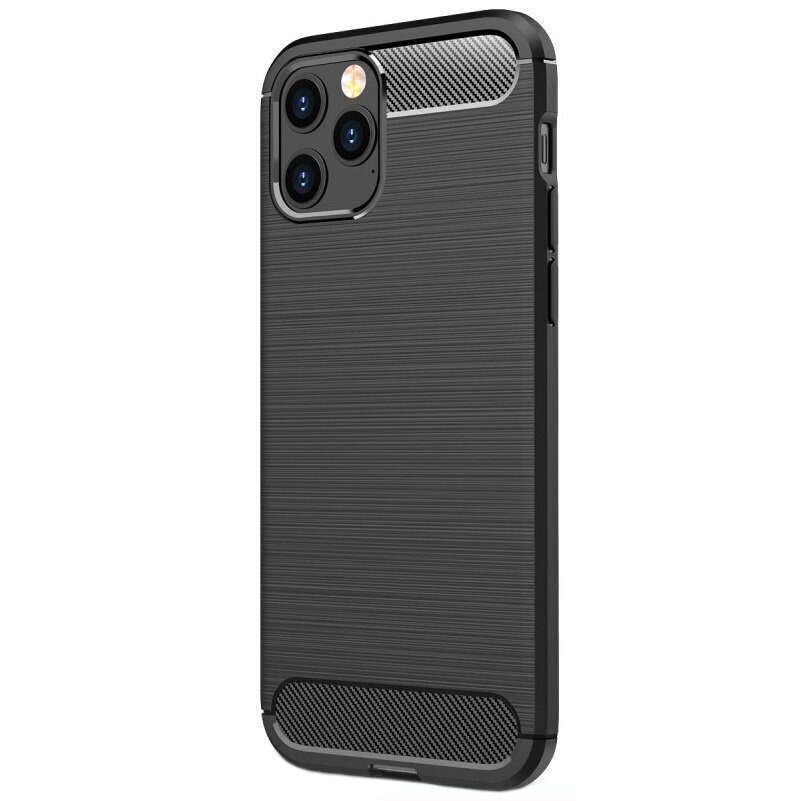 „Carbon“ Kõva silikoon (TPU) kaaned - must (iPhone 12 Pro Max) цена и информация | Telefoni kaaned, ümbrised | kaup24.ee