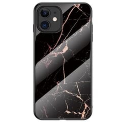 „Marble“ твердый силиконовый (TPU) чехол - чёрный/ золотой (iPhone 12 Mini) цена и информация | Чехлы для телефонов | kaup24.ee