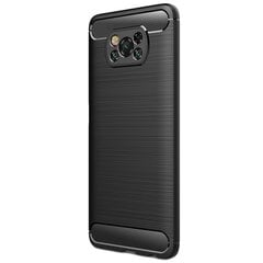 „Carbon“ твердый силиконовый чехол (TPU) - черный (Poco X3 / X3 Pro) цена и информация | Чехлы для телефонов | kaup24.ee