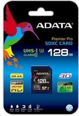 ADATA memory card, SDXC, 128 ГБ, UHS Speed ​​Class 3, Speed ​​Class 10, blue цена и информация | Карты памяти | kaup24.ee