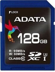 ADATA memory card, SDXC, 128 ГБ, UHS Speed ​​Class 3, Speed ​​Class 10, blue цена и информация | Карты памяти для фотоаппаратов, камер | kaup24.ee