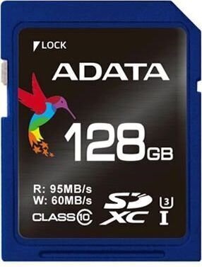 ADATA memory card, SDXC, 128GB, UHS Speed ​​Class 3, Speed​Class 10, blue цена и информация | Fotoaparaatide mälukaardid | kaup24.ee