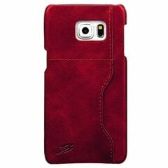 „Retro“ Luxury кожный чехол - красный (Galaxy S6 Edge+) цена и информация | Чехлы для телефонов | kaup24.ee