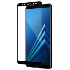 „Calans“ Tempered Glass полностью закрывающее защитное стекло толщиной 0,2 мм – чёрное (Galaxy A8+ 2018) цена и информация | Защитные пленки для телефонов | kaup24.ee