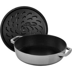 Staub Malmist kaanega hautamispann, 24 cm, grafiit цена и информация | Cковородки | kaup24.ee