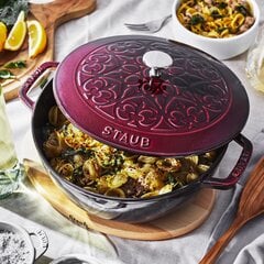 Staub Ümmargune kaanega malmpott, liilia, 5 liitrit, grenadiin цена и информация | Cковородки | kaup24.ee