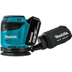 Аккумуляторная эксцентриковая шлифовальная машина Makita 18В 125мм 2x5,0Ач Li-Ion (DBO180RTJ) цена и информация | Шлифовальные машины | kaup24.ee