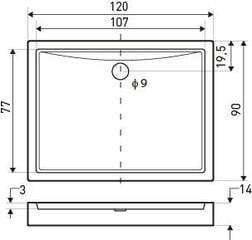 Dušialus Kerra Victor 120x90/14 cm hind ja info | Dušialused | kaup24.ee