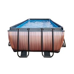 Каркасный бассейн Exit Wood, 540x250, с фильтром, коричневый цена и информация | Бассейны | kaup24.ee