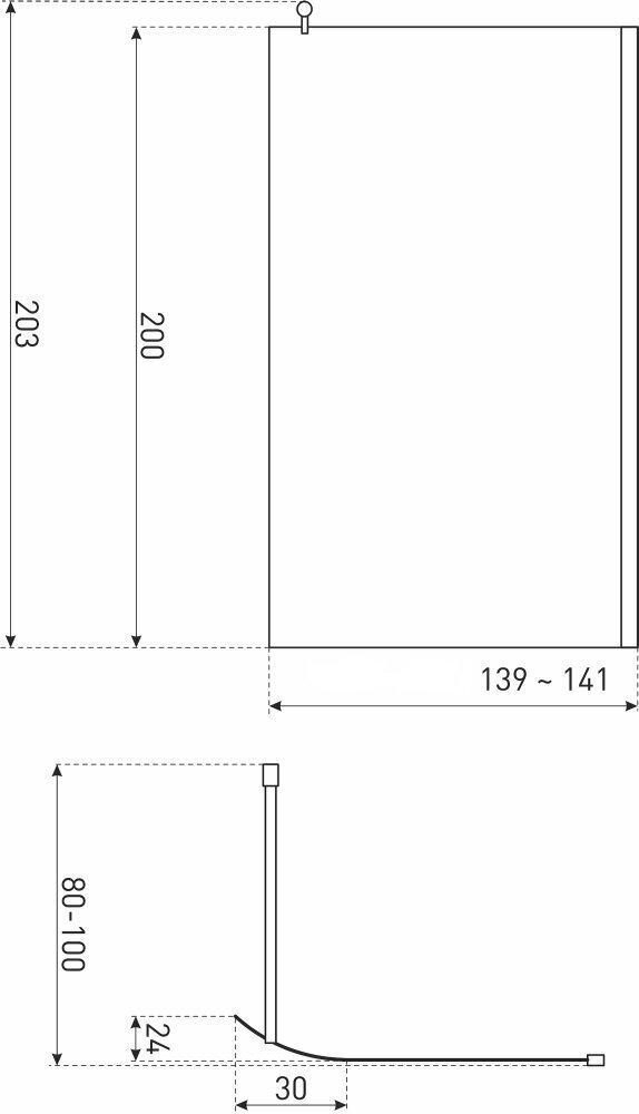 Dušisein Kerra Walk-in Zeta 140 TR цена и информация | Dušikabiinide uksed ja seinad | kaup24.ee