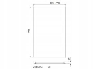 Kerra Zoom SC 90 душевая стенка цена и информация | Душевые двери и стены | kaup24.ee
