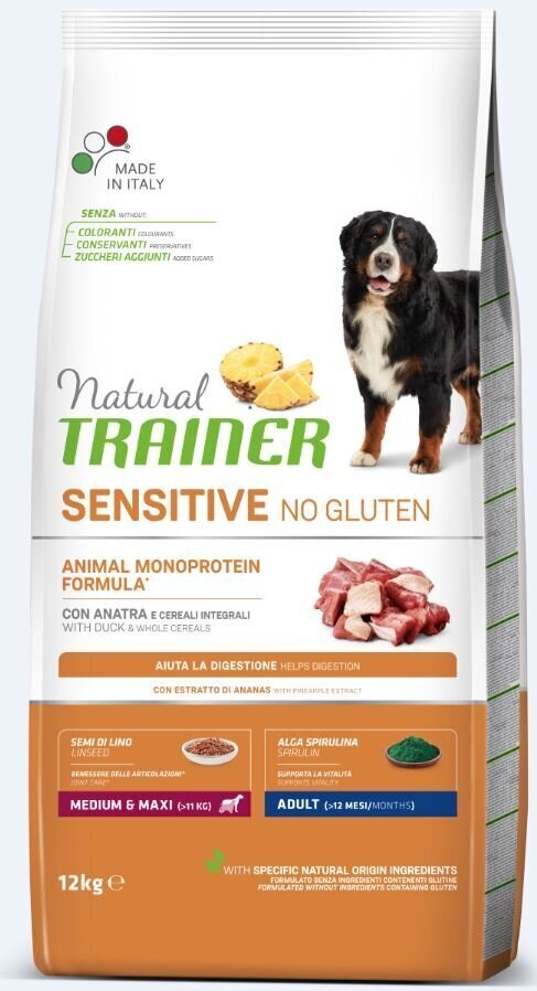 Kuivtoit koertele pardilihaga Natural Trainer Sensitive No Gluten keskmist ja suurt tõugu koertele, 12 kg hind ja info | Kuivtoit koertele | kaup24.ee