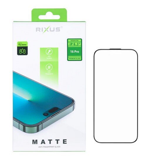 Rixus Matt klaas iPhone 16 Pro цена и информация | Ekraani kaitsekiled | kaup24.ee