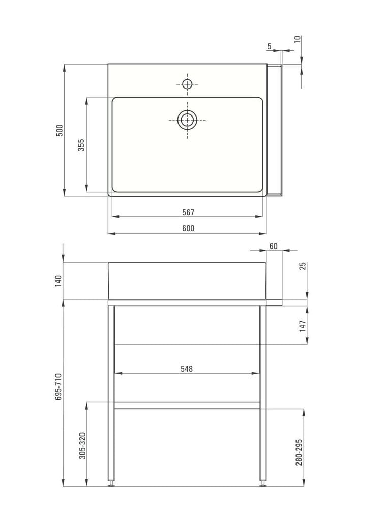 Valamu Deante Temisto eraldiseisva konsooliga CDTD6U6S, black mat/oak цена и информация | Kraanikausid, valamud | kaup24.ee