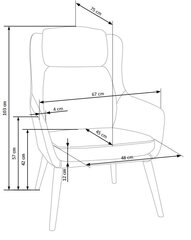 Кресло Halmar Purio, бежевый / коричневый цвет цена и информация | Кресла | kaup24.ee