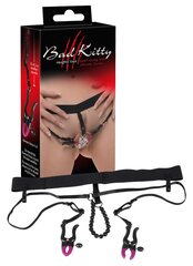 Зажимы для сосков и половых губ Bad Kitty String with Clamps цена и информация | БДСМ и фетиш | kaup24.ee