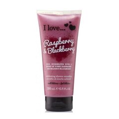 Kehapesuvahend - koorija I Love Exfoliating Shower Smoothie Raspberry & Blackberry 200 ml hind ja info | Kehakoorijad | kaup24.ee