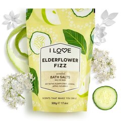 Соль для ванн I Love Elderflower Fizz 500 г цена и информация | Масла, гели для душа | kaup24.ee