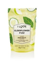 Соль для ванн I Love Elderflower Fizz 500 г цена и информация | Масла, гели для душа | kaup24.ee