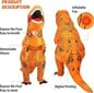 Laste ja täiskasvanute dinosauruste täispuhutav rollimängu kostüüm Tyrannosaurus Rex Anime multifilmide peokostüüm Halloweeni kostüüm, oranž - lastele 120-140 cm hind ja info | Karnevali kostüümid | kaup24.ee