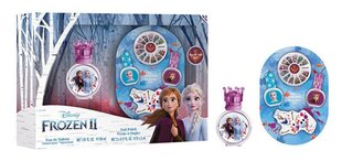 Kosmeetikakomplekt tüdrukutele Disney Frozen II: tualettvesi EDT tüdrukutele 30 ml + küünelakk 2 x 5 ml + sädelus küüntele hind ja info | Laste parfüümid | kaup24.ee