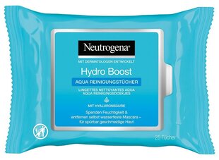 Niisutavad näopuhastuslapid Neutrogena Hydro Boost 25 tk цена и информация | Аппараты для ухода за лицом | kaup24.ee