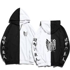 (BlackD-S）Anime Hoodie Attack on Titan Pullover Casual pikkade varrukatega tänavarõivad Harajuku dressipluus Mehed/ Unisex hind ja info | Meeste pusad | kaup24.ee