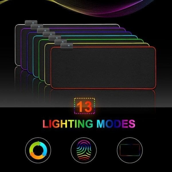 LED valgustusega mänguhiirepadi - RGB - Valige suurus 25*30*3 cm hind ja info | Sülearvuti tarvikud | kaup24.ee