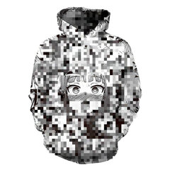 (hoodie-XS）3D Ahegao Hoodie dressipluus Kapuutsiga meeste häbelik tüdruku näoga cosplay riided hind ja info | Meeste pusad | kaup24.ee