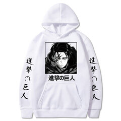 (White-M）Attack on Titan Anime Hoodies Levi Ackerman Spring Hooded цена и информация | Мужские толстовки | kaup24.ee