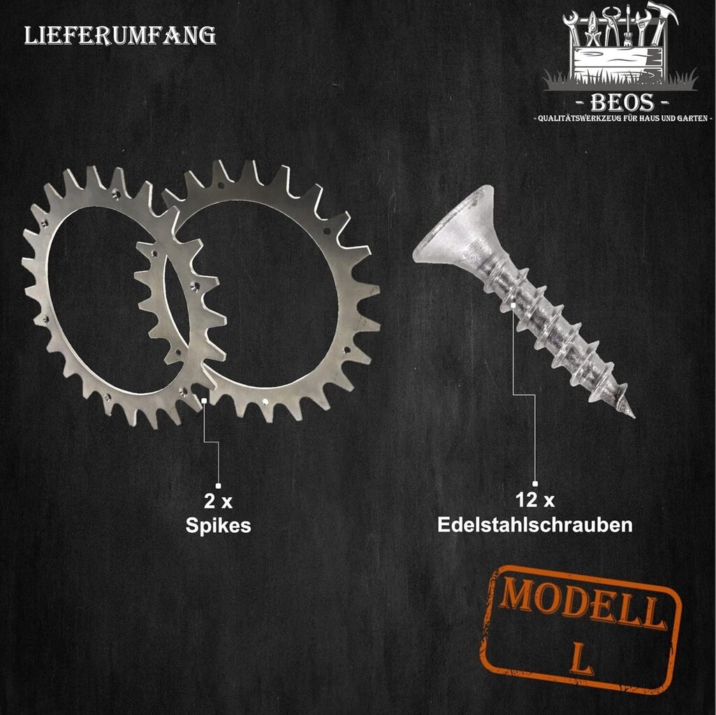 Esmaklassilised roostevabast terasest naelad Worx Landroid L & Vision jaoks - poleeritud - 12 x roostevabast terasest kruvi - ratta suurus 225 mm цена и информация | Kõrvarõngad | kaup24.ee