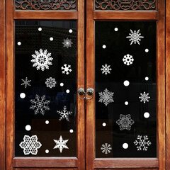 Jõulud 111tk Glitter Snowflake Clings Window Film Glass Sti hind ja info | Jõulukaunistused | kaup24.ee