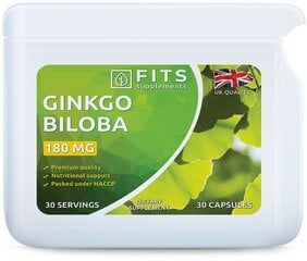 Toidulisand Ginkgo Biloba 180 mg 30 kapslit цена и информация | Другие добавки и препараты | kaup24.ee