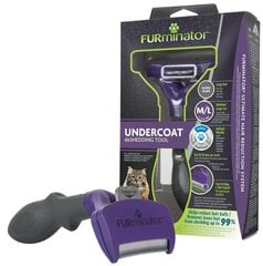 Furminaator pikakarvalistele kassidele Undercoat deShedding, M/L hind ja info | Hooldusvahendid loomadele | kaup24.ee