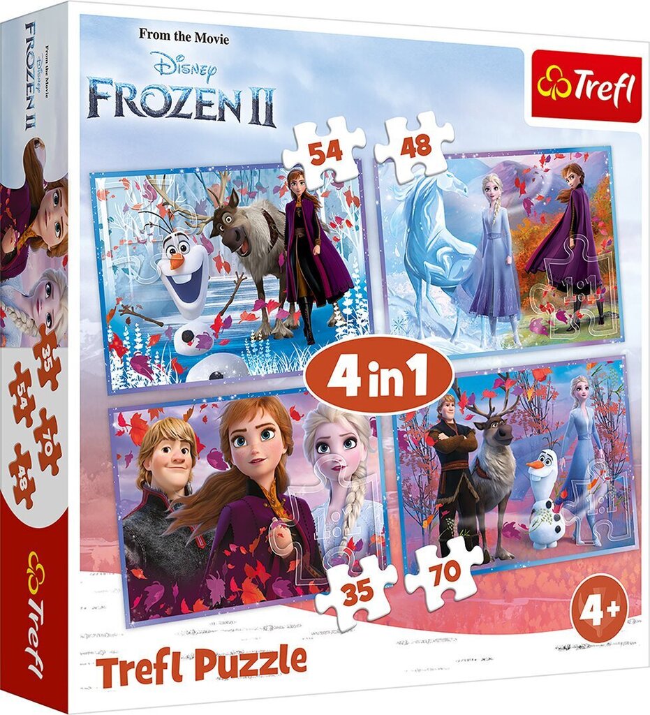 TREFL pusle Lumekuninganna ja igavene talv 2 (Frozen 2) 4in1 цена и информация | Pusled | kaup24.ee