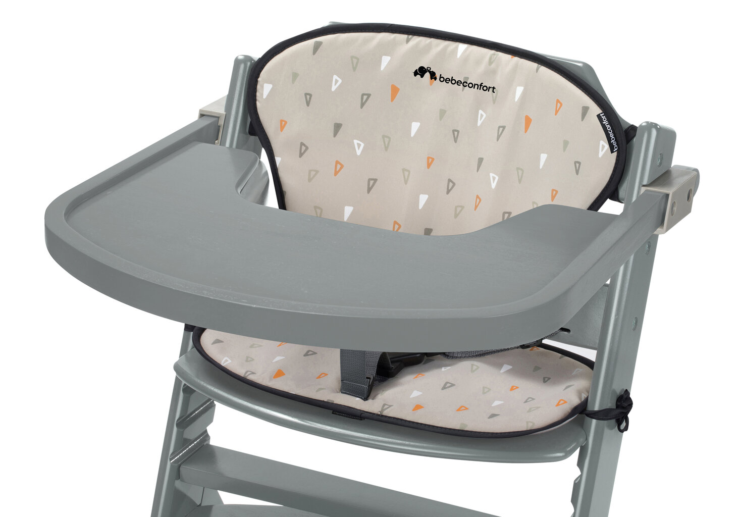 Puidust söögitool padjaga Bebe Confort Timba Warm Gray, hall цена и информация | Laste söögitoolid | kaup24.ee