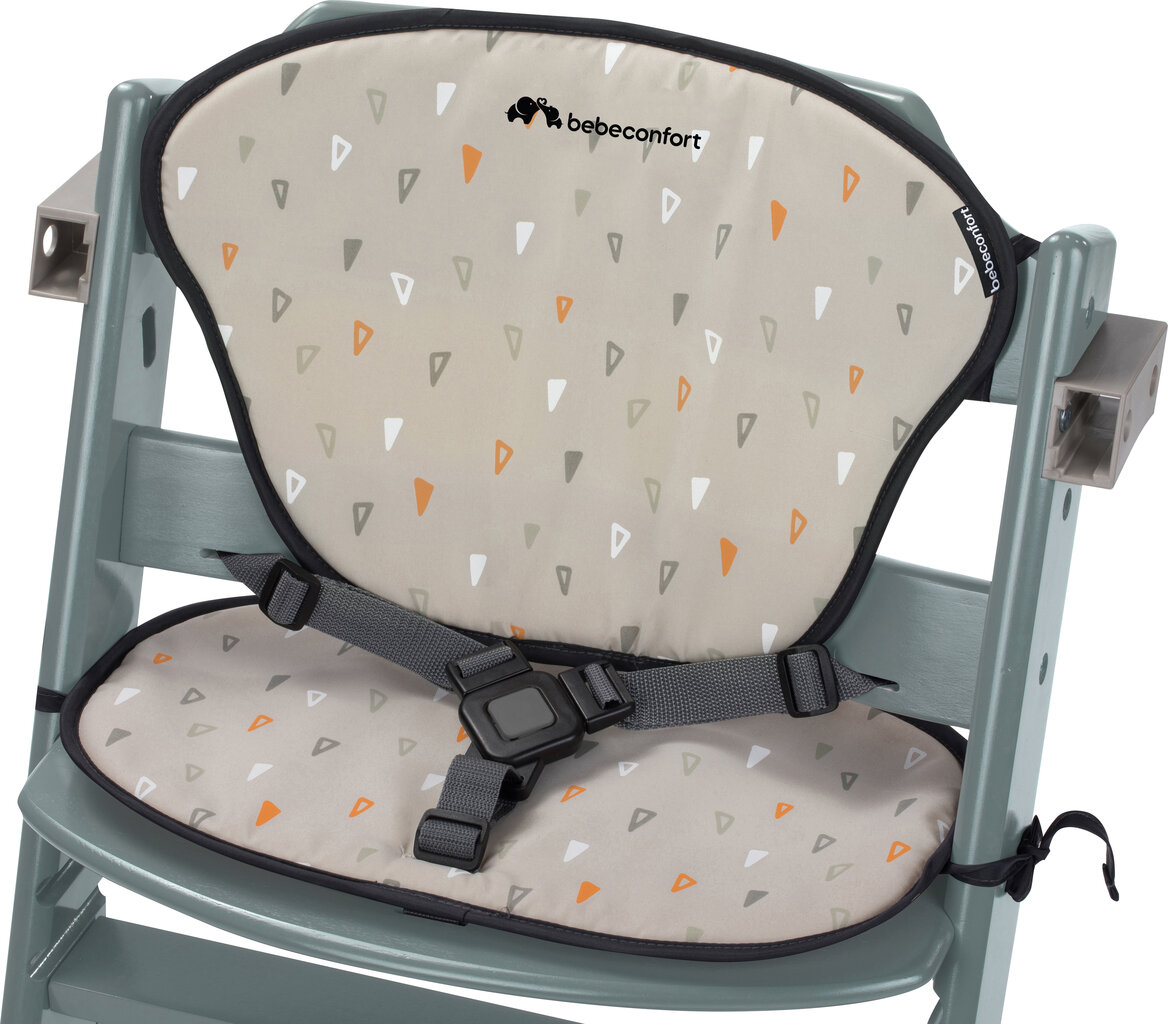 Puidust söögitool padjaga Bebe Confort Timba Warm Gray, hall цена и информация | Laste söögitoolid | kaup24.ee