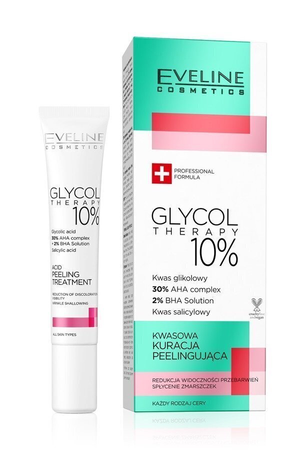 Happega näokoorija Eveline Cosmetics Glycol Therapy 10% 20 ml hind ja info | Näopuhastusvahendid | kaup24.ee