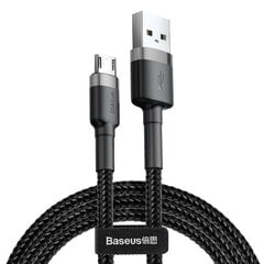 Baseus Cafule USB / mikro-USB QC3.0 2.4A 0.5M kaabel must - hall (CAMKLF-AG1) цена и информация | Кабели для телефонов | kaup24.ee