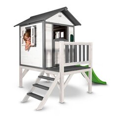 Деревянный игровой домик с горкой Sunny Lodge XL Classic, Белый /Серый цена и информация | Детские игровые домики | kaup24.ee