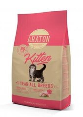 Kuivtoit kõikidest tõugudest kassipoegadele kuni 1-aasta Araton Kitten, 1,5 kg цена и информация | Сухой корм для кошек | kaup24.ee
