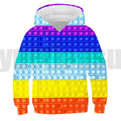 (POPit25-Kids-110 (4T)） 3D naljakad riided, anime POP It Hoodie, meeste ülisuur kampsun цена и информация | Свитеры, жилетки, пиджаки для мальчиков | kaup24.ee