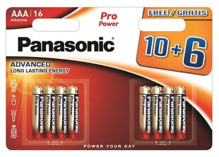 Panasonic battery LR03PPG/16B 10+6pcs цена и информация | Батареи | kaup24.ee