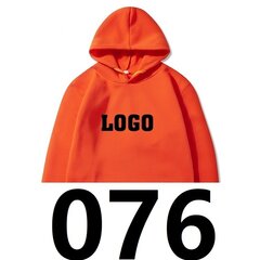 (Orange-L）076 Kohandatud logoga Pusad Meeste Harajuku Tänavarõivad, pikkade varrukatega pullover Fliisist kampsun цена и информация | Мужские толстовки | kaup24.ee