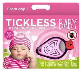 TickLess Baby ультразвуковая подвеска для детей от клещей и блох, розовая цена и информация | Средства от комаров и клещей | kaup24.ee